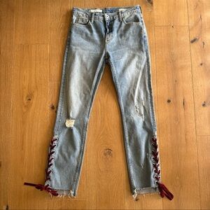 Anthropologie Pilcro Lace Up Jeans Size 27
